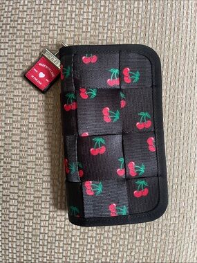 Harveys Black Cherry Print Woven Classic Wallet